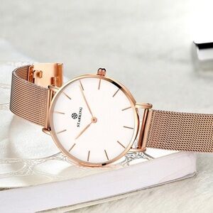 Starking Brand Watch Rose Gold Analog Japanese Quartz Stainless Steel, 32mm